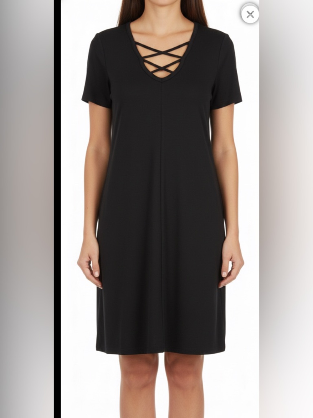 NWT Olivia Rae Black Criss Cross Babydoll T-Shirt Dress